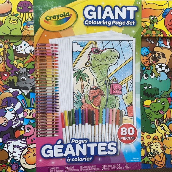 Crayola | Toys | Giant Colouring Page Set 8 Pieces | Poshmark